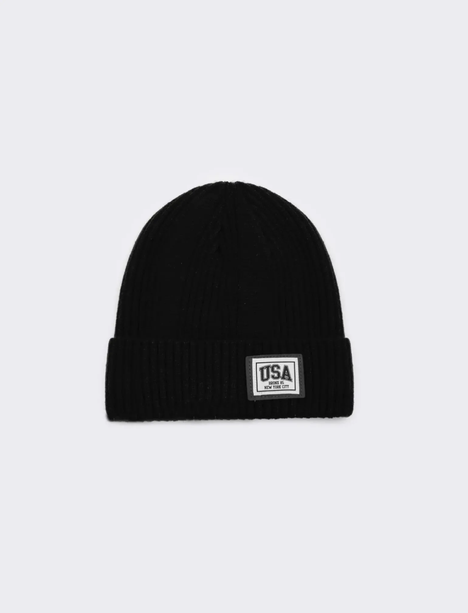 Uomo Piazza Italia Cappelli E Berretti<Cappello modello cuffia da uomo a costine con risvolto - Nero