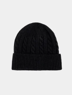 Uomo Piazza Italia Cappelli E Berretti<Cappello modello cuffia da uomo con trecce e risvolto - Nero