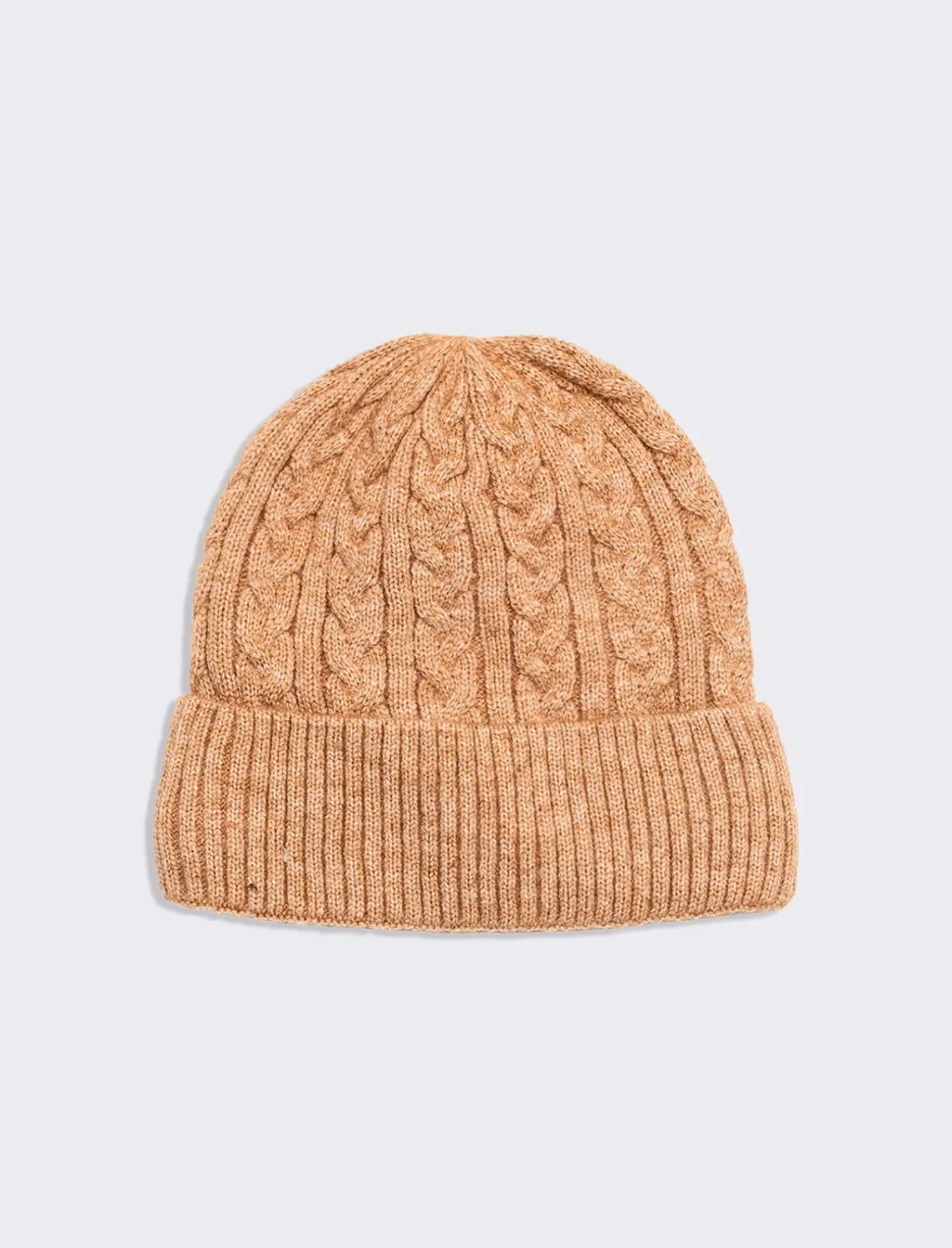 Piazza Italia Cappello modello cuffia da uomo in treccia con risvolto - Beige Fashion