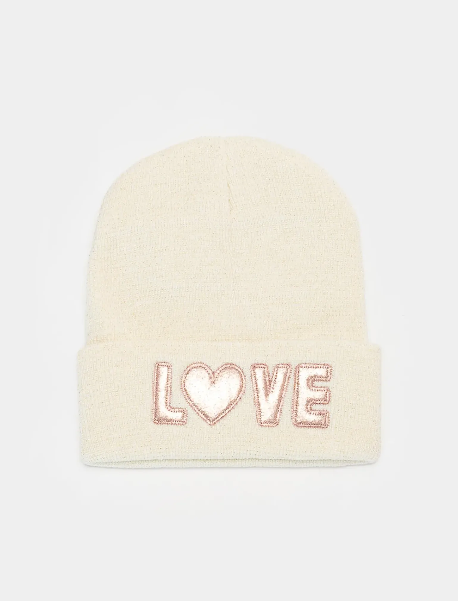 Piazza Italia Cappelli E Berretti<Cappello modello cuffia patch love da bambina - Bianco sporco