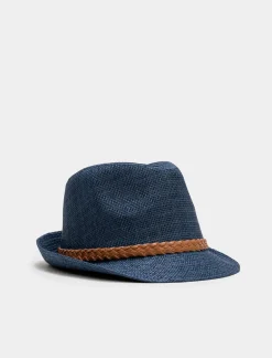 Donna Piazza Italia Donna<Cappello uomo paglia treccina in ecopelle -