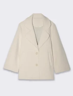 Donna Piazza Italia Giacche E Blazer<Cappottino corto con manica a campana - gesso