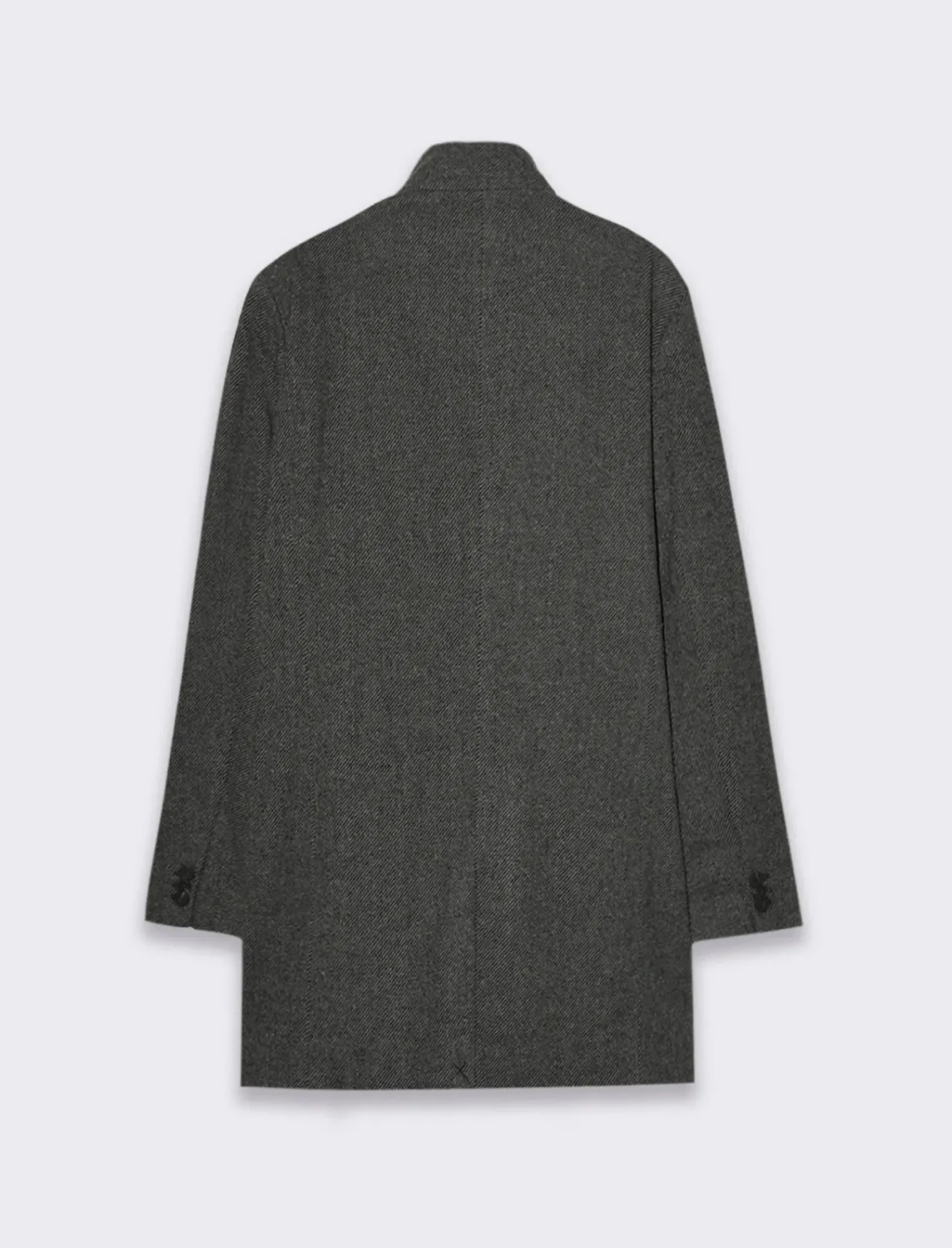 Piazza Italia Cappotto collo coreano in tessuto diagonale - Nero Cheap