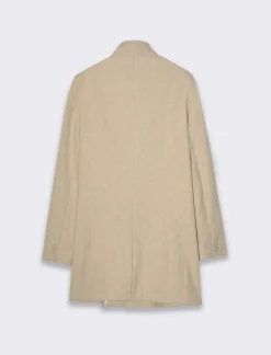 Uomo Piazza Italia Uomo|Giubbini E Cappotti<Cappotto collo coreano in tessuto diagonale -