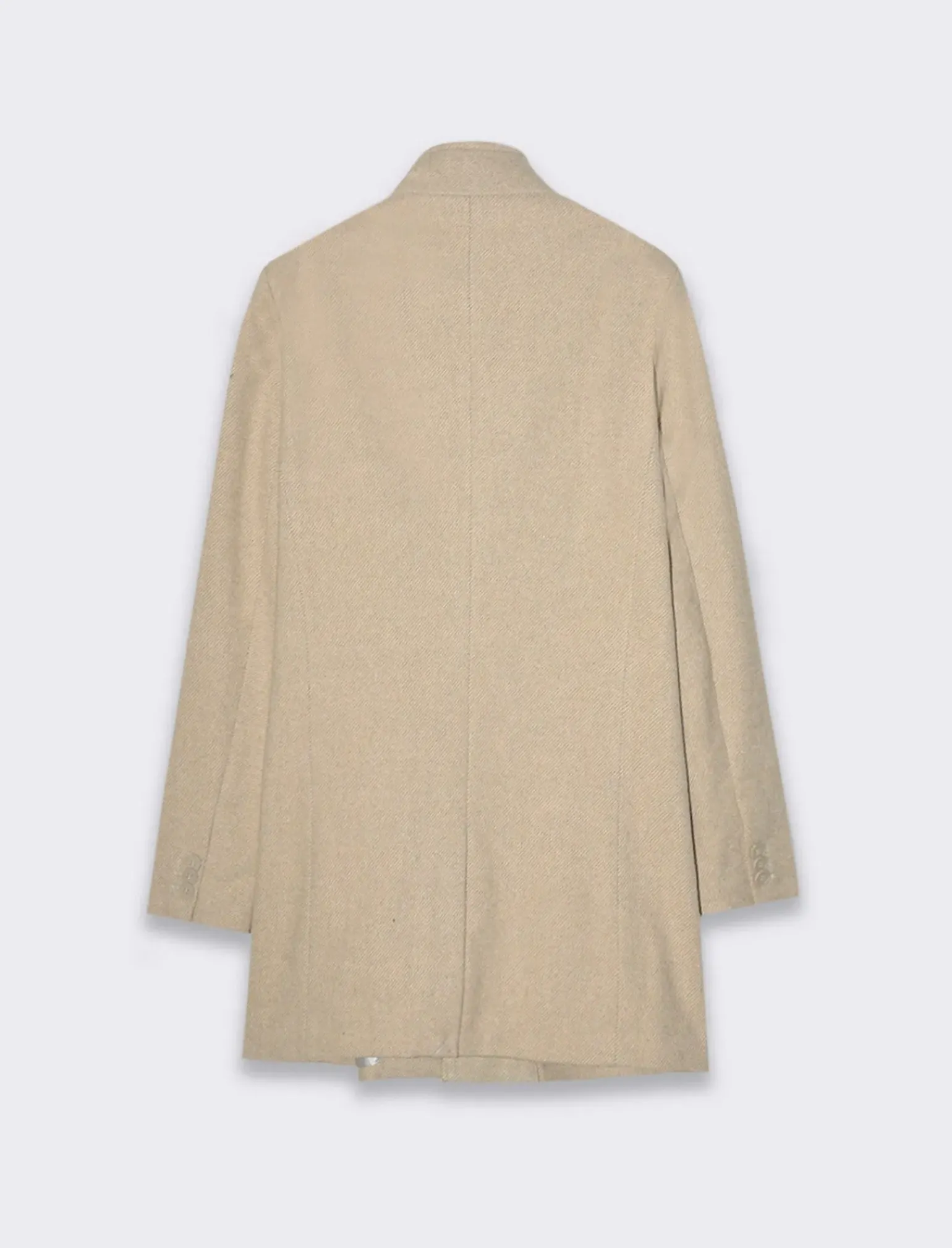 Uomo Piazza Italia Uomo|Giubbini E Cappotti<Cappotto collo coreano in tessuto diagonale -