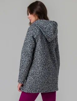 Donna Piazza Italia Giubbini E Cappotti<Cappotto con bottoni in tessuto boucle - sale/pepe