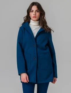 Donna Piazza Italia Giubbini E Cappotti<Cappotto con cappuccio e tasche a taglio - Ottanio