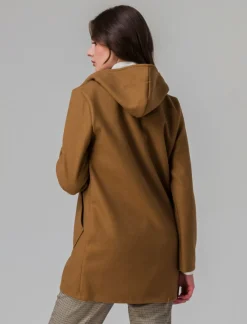 Donna Piazza Italia Giubbini E Cappotti<Cappotto con cappuccio e tasche a taglio - Cammello
