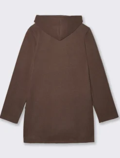 Donna Piazza Italia Giubbini E Cappotti<Cappotto con cappuccio e tasche a taglio - Grigio talpa