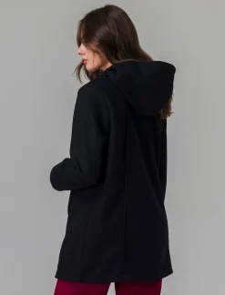 Donna Piazza Italia Giubbini E Cappotti<Cappotto con cappuccio e chiusura con zip - Nero