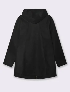 Donna Piazza Italia Giubbini E Cappotti<Cappotto con cappuccio e chiusura con zip - Nero
