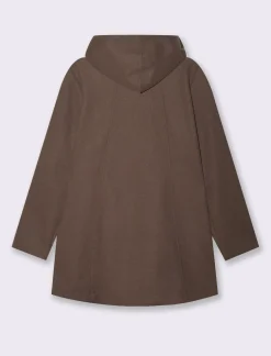Donna Piazza Italia Giubbini E Cappotti<Cappotto con cappuccio e chiusura con zip - Grigio talpa
