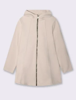 Donna Piazza Italia Giubbini E Cappotti<Cappotto con cappuccio e chiusura con zip - Bianco burro