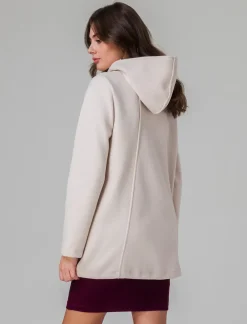 Donna Piazza Italia Giubbini E Cappotti<Cappotto con cappuccio e chiusura con zip - Bianco burro