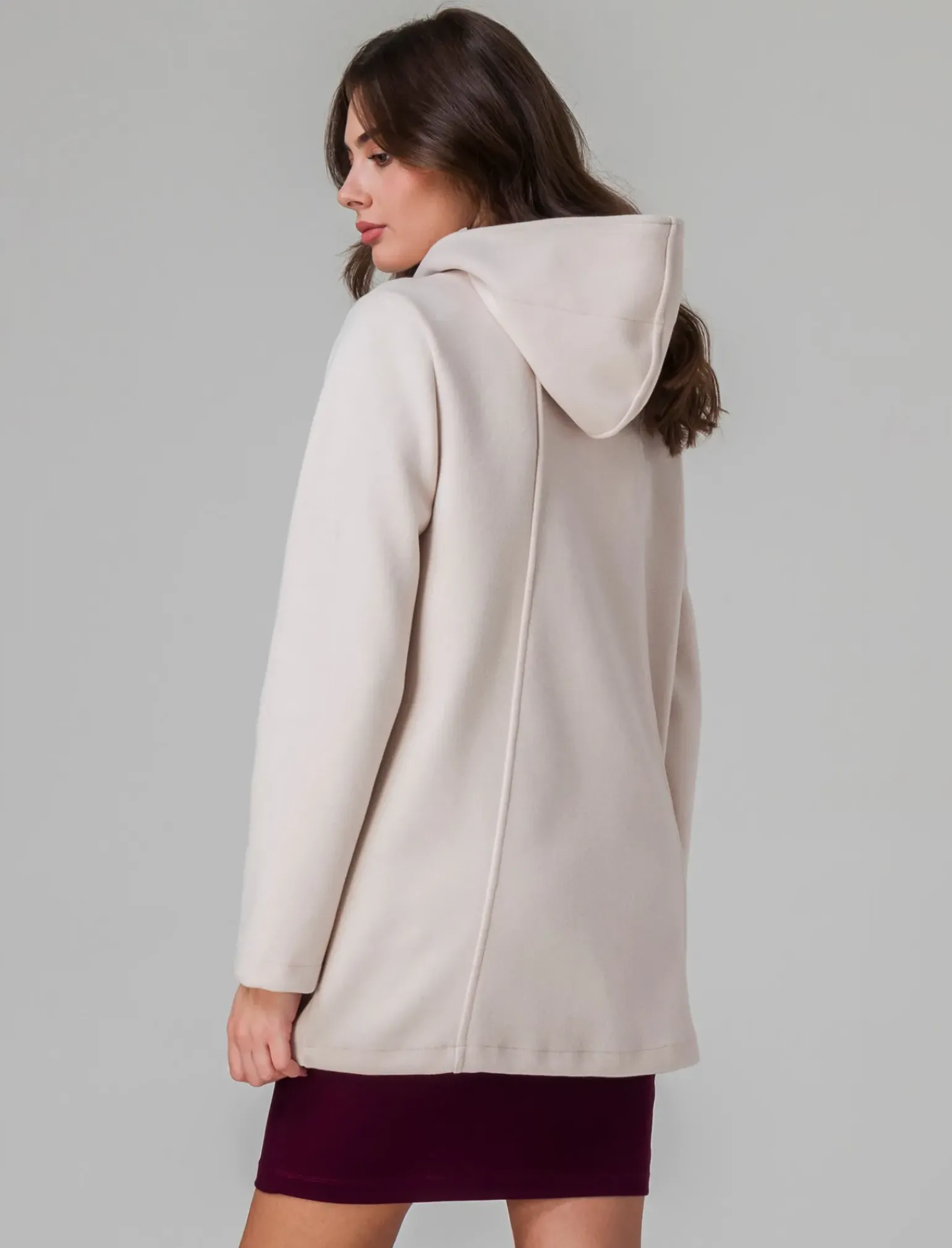 Donna Piazza Italia Giubbini E Cappotti<Cappotto con cappuccio e chiusura con zip - Bianco burro