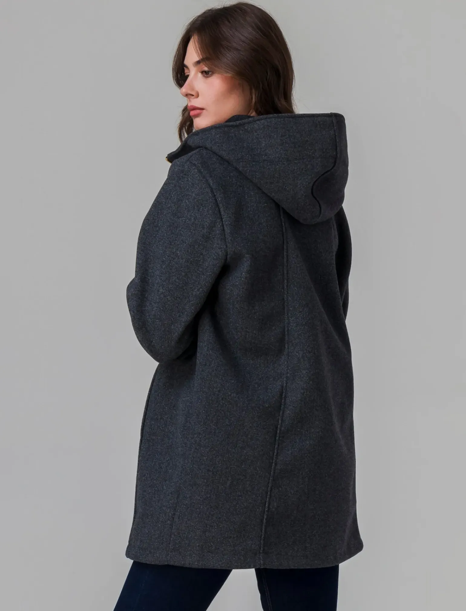 Donna Piazza Italia Giubbini E Cappotti<Cappotto con cappuccio e chiusura con zip - Grigio