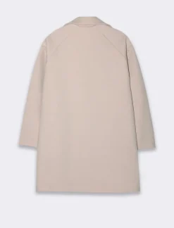 Donna Piazza Italia Giubbini E Cappotti<CAPPOTTO CON SPILLA - Bianco gesso