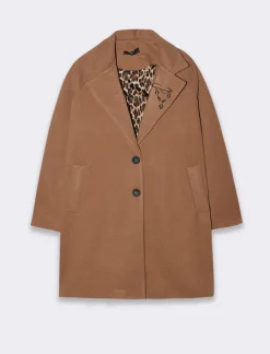 Donna Piazza Italia Giubbini E Cappotti<CAPPOTTO CON SPILLA - Cammello