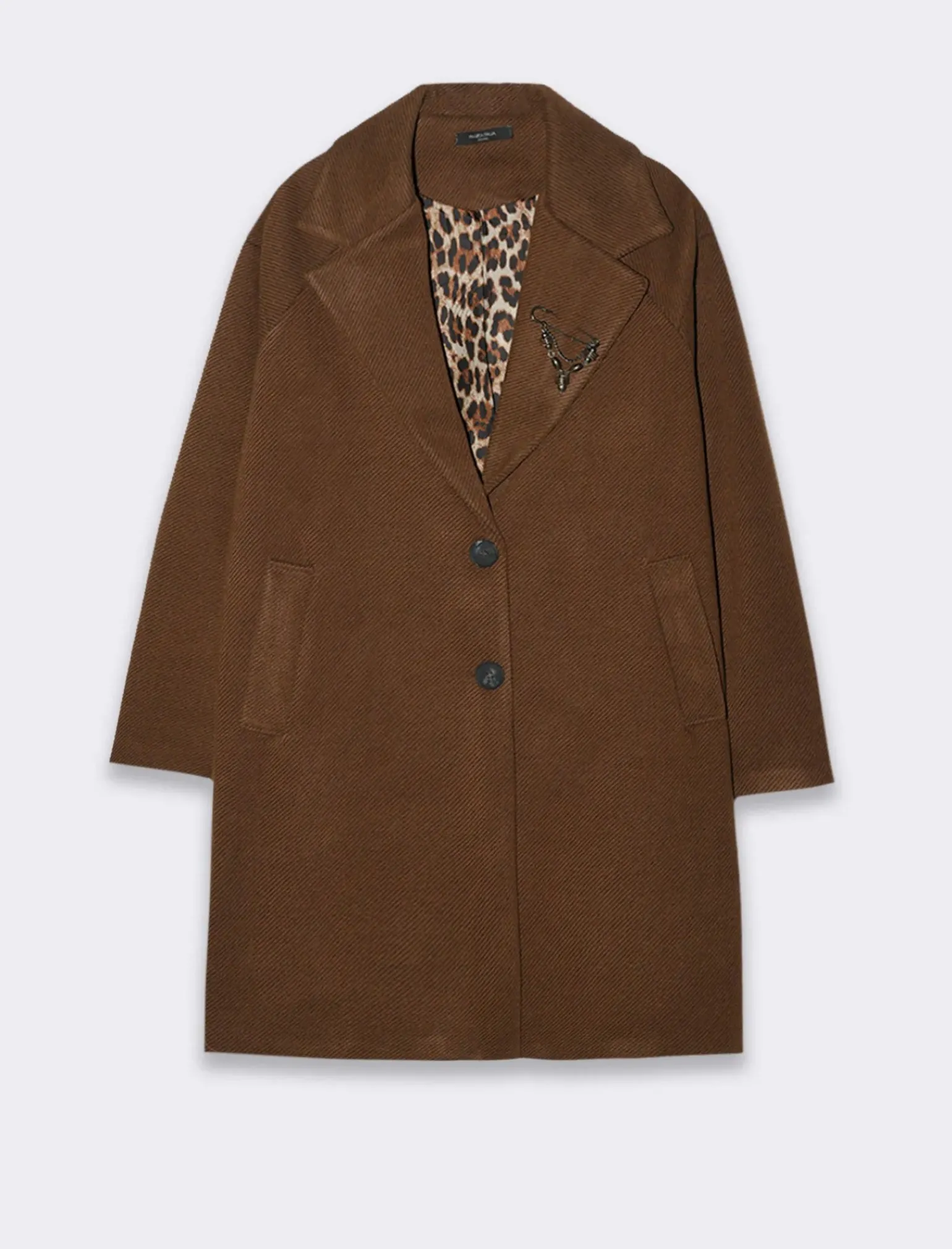 Donna Piazza Italia Giubbini E Cappotti<CAPPOTTO CON SPILLA - Moro