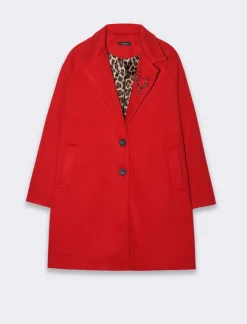 Donna Piazza Italia Giubbini E Cappotti<CAPPOTTO CON SPILLA - Rosso
