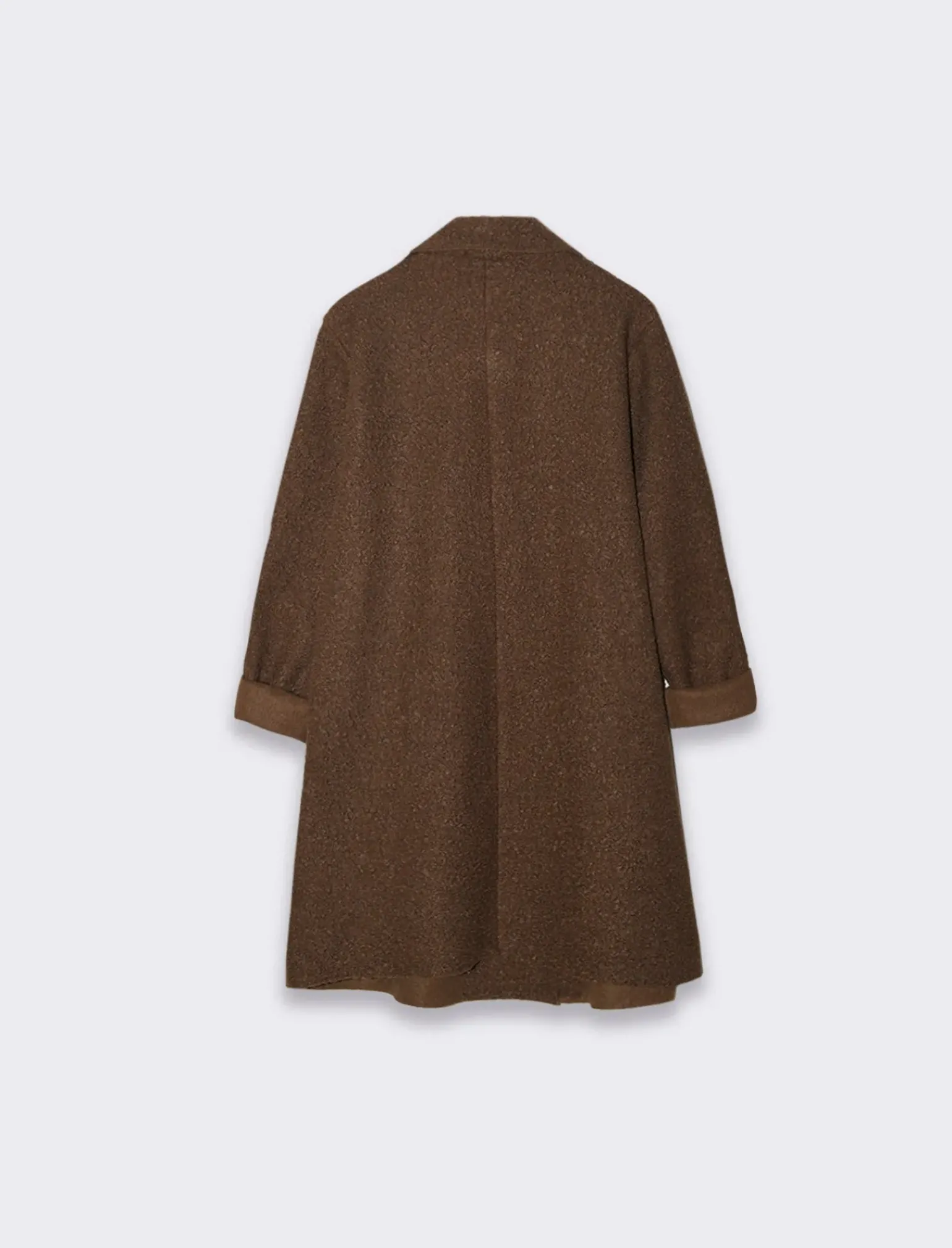 Donna Piazza Italia Donna|Giubbini E Cappotti<Cappotto doppiopetto con tasche e toppa sul davanti - Moro