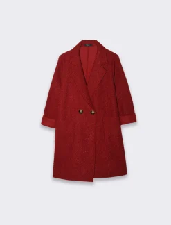 Donna Piazza Italia Donna|Giubbini E Cappotti<Cappotto doppiopetto con tasche e toppa sul davanti -