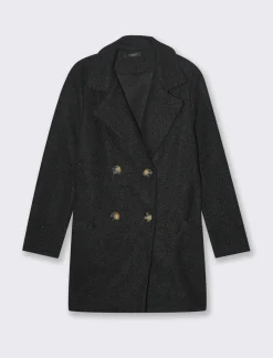 Donna Piazza Italia Giubbini E Cappotti<Cappotto doppiopetto in tessuto bouclè -