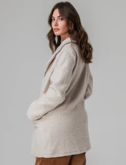 Donna Piazza Italia Giubbini E Cappotti<Cappotto doppiopetto in tessuto bouclè - Avorio