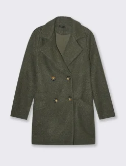 Donna Piazza Italia Giubbini E Cappotti<Cappotto doppiopetto in tessuto bouclè - Ve.milit.