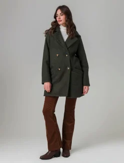 Donna Piazza Italia Giubbini E Cappotti<Cappotto doppiopetto in tessuto bouclè - Ve.milit.