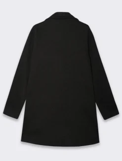 Donna Piazza Italia Giubbini E Cappotti<Cappotto doppiopetto in tessuto diagonale - Nero