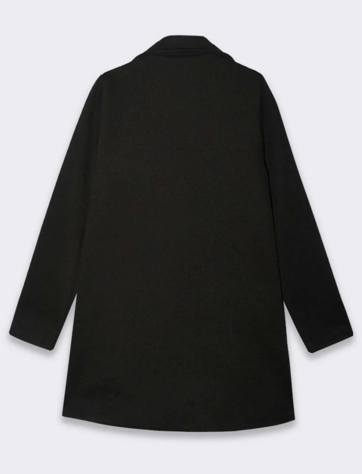 Donna Piazza Italia Giubbini E Cappotti<Cappotto doppiopetto in tessuto diagonale - Nero