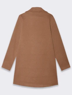 Donna Piazza Italia Giubbini E Cappotti<Cappotto doppiopetto in tessuto diagonale - Cammello