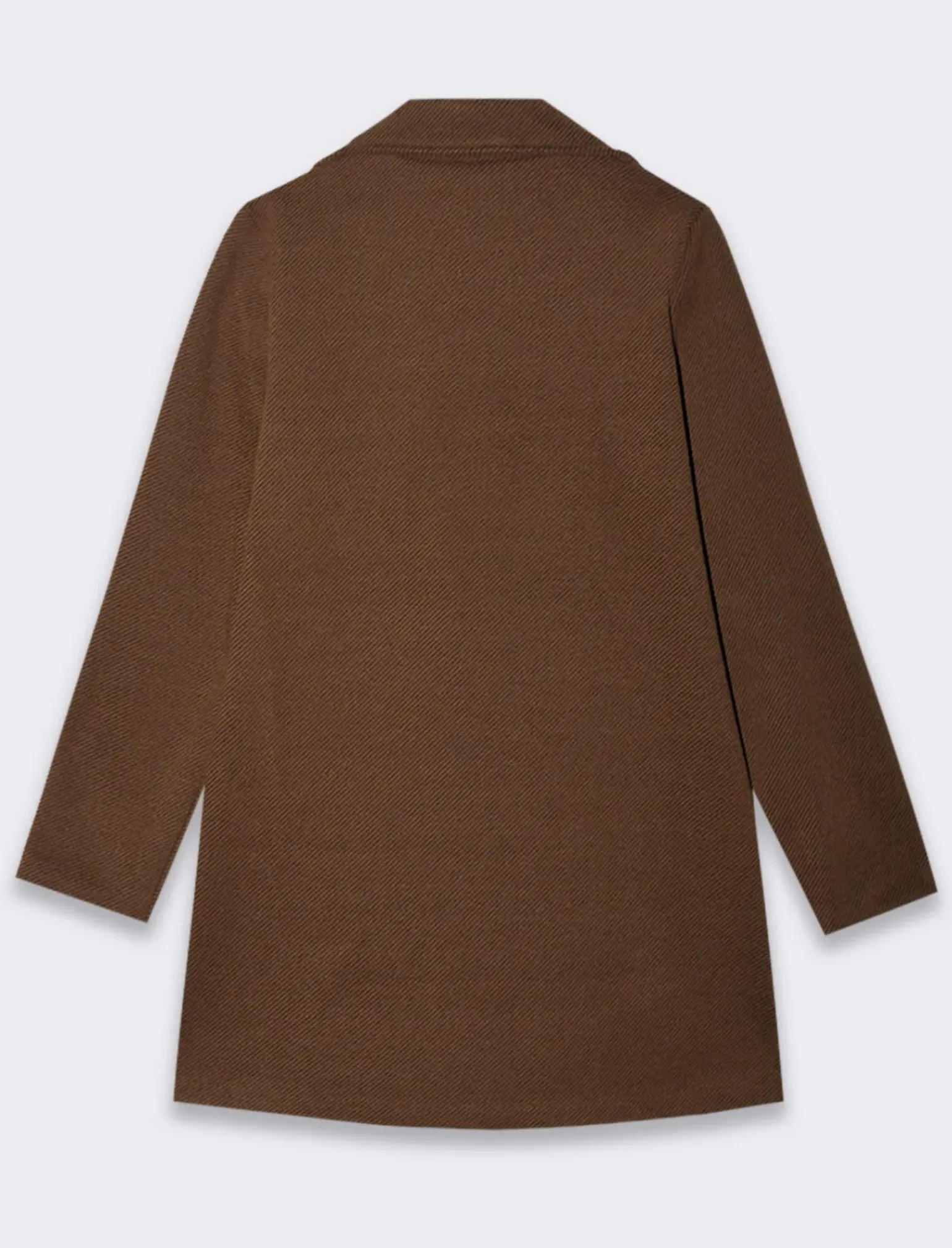 Donna Piazza Italia Giubbini E Cappotti<Cappotto doppiopetto in tessuto diagonale - Moro