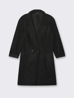 Donna Piazza Italia Giubbini E Cappotti<CAPPOTTO IN TESSUTO BOUCLE' - Nero