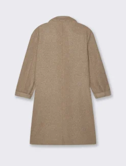 Donna Piazza Italia Giubbini E Cappotti<CAPPOTTO IN TESSUTO BOUCLE' - Sabbia