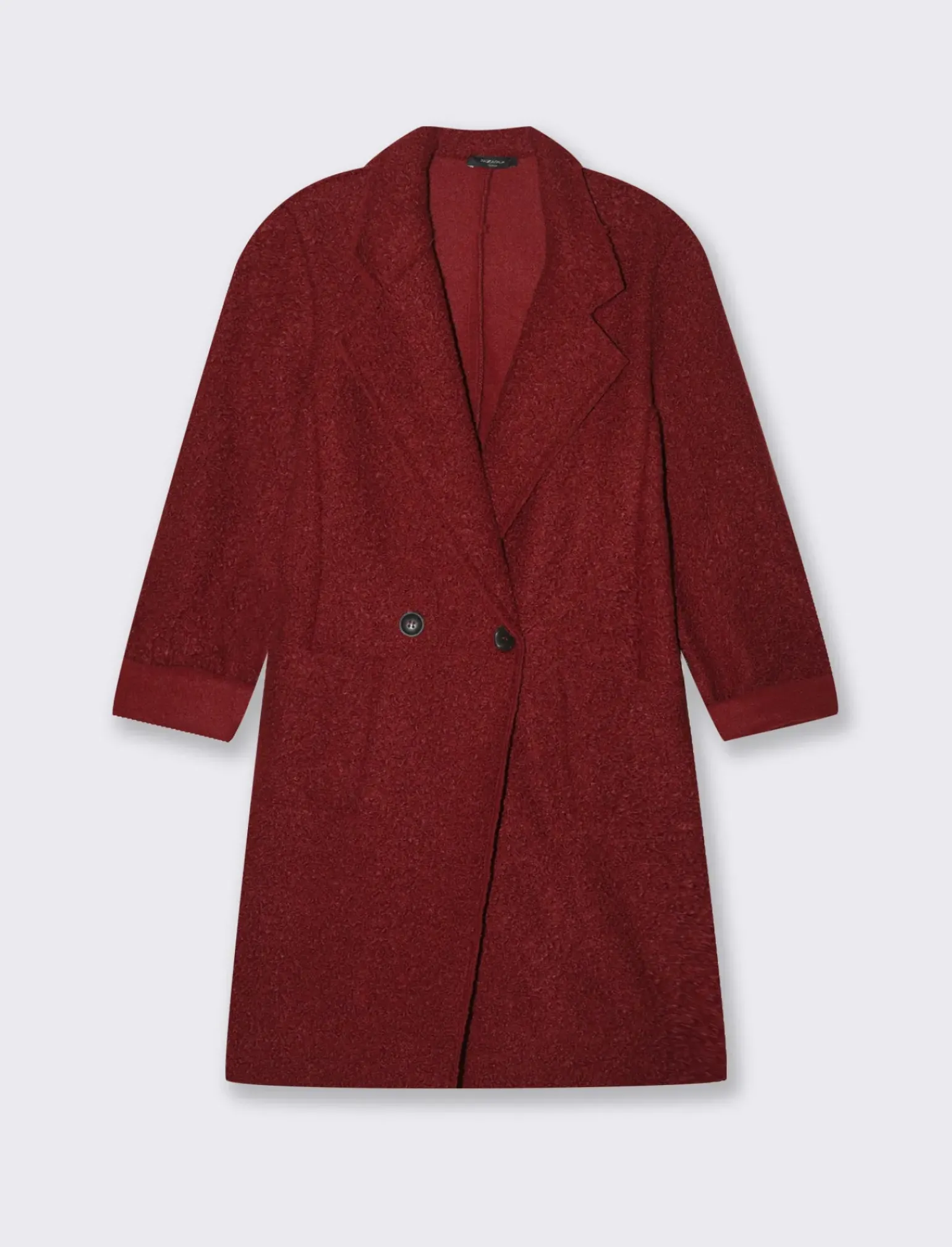 Donna Piazza Italia Giubbini E Cappotti<CAPPOTTO IN TESSUTO BOUCLE' - Rosso india