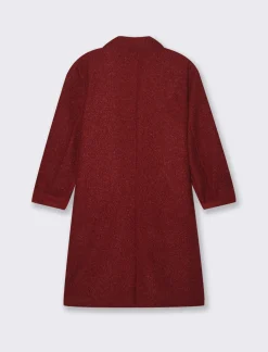 Donna Piazza Italia Giubbini E Cappotti<CAPPOTTO IN TESSUTO BOUCLE' - Rosso india