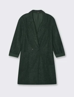 Donna Piazza Italia Giubbini E Cappotti<CAPPOTTO IN TESSUTO BOUCLE' - Verde abete