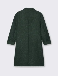 Donna Piazza Italia Giubbini E Cappotti<CAPPOTTO IN TESSUTO BOUCLE' - Verde abete