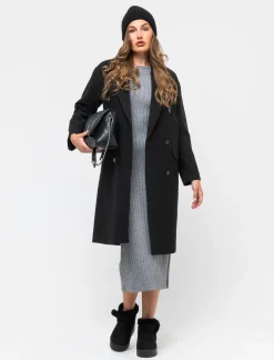 Donna Piazza Italia Donna|Giubbini E Cappotti<Cappotto linea squadrata vestibilità over con abbottonatura doppio petto -