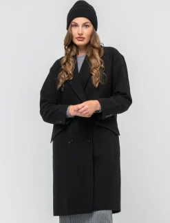 Donna Piazza Italia Donna|Giubbini E Cappotti<Cappotto linea squadrata vestibilità over con abbottonatura doppio petto -