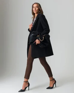 Donna Piazza Italia Donna|Giubbini E Cappotti<Cappotto monopetto 2 bottoni collo revers spacchetti sui polsi -