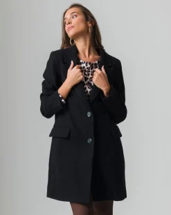 Donna Piazza Italia Donna|Giubbini E Cappotti<Cappotto monopetto 2 bottoni collo revers spacchetti sui polsi -