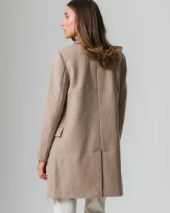 Donna Piazza Italia Donna|Giubbini E Cappotti<Cappotto monopetto 2 bottoni collo revers spacchetti sui polsi - Cammello
