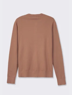 Donna Piazza Italia Donna|Maglieria<Cardigan a girocollo in maglia fine vestibilità comfort - castoro