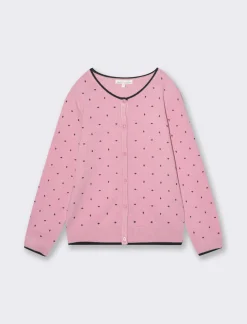 Piazza Italia Bambina|Maglieria<Cardigan con bottoni perlati e stampa flock -