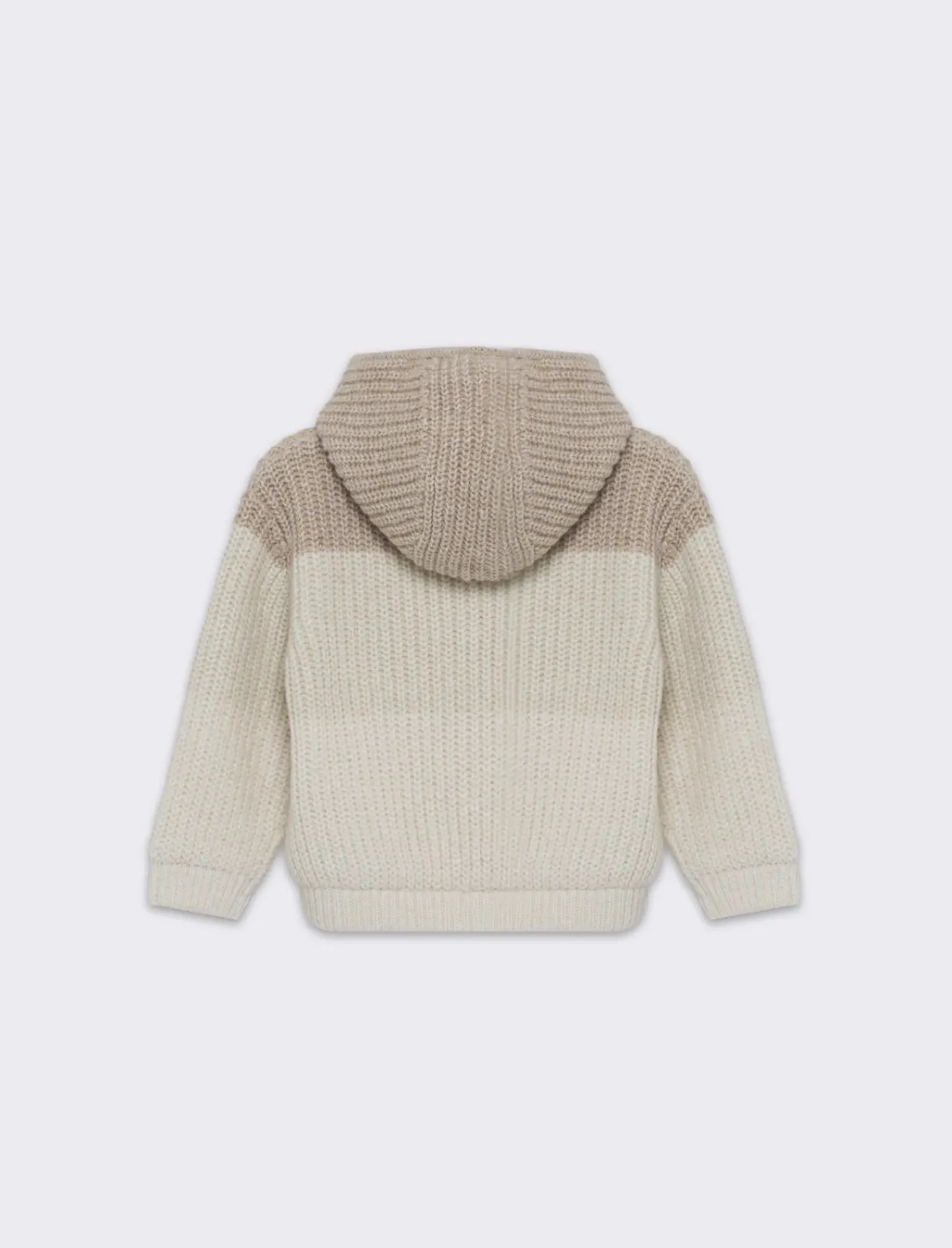 Piazza Italia Neonato|Maglieria<Cardigan con cappuccio e zip, interno in pelliccia e colori a contrasto - Beige