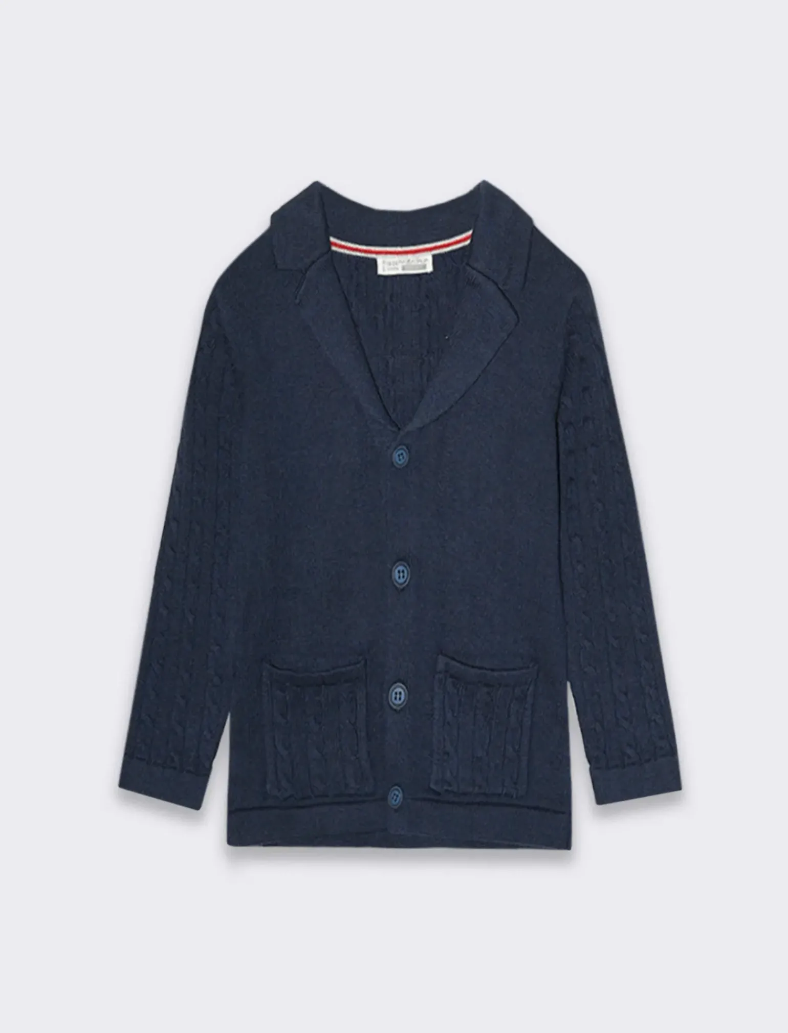 Piazza Italia Neonato|Maglieria<Cardigan con collo stile classico e bottoni con maniche e taschine in tessuto a trecce -