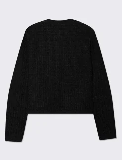 Donna Piazza Italia Maglieria<Cardigan corto con bottoni utilites effetto metallo dorato -